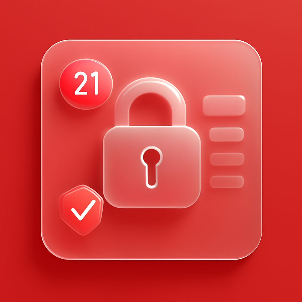 Diagram illustrating account security measures for 21 Lottery users.