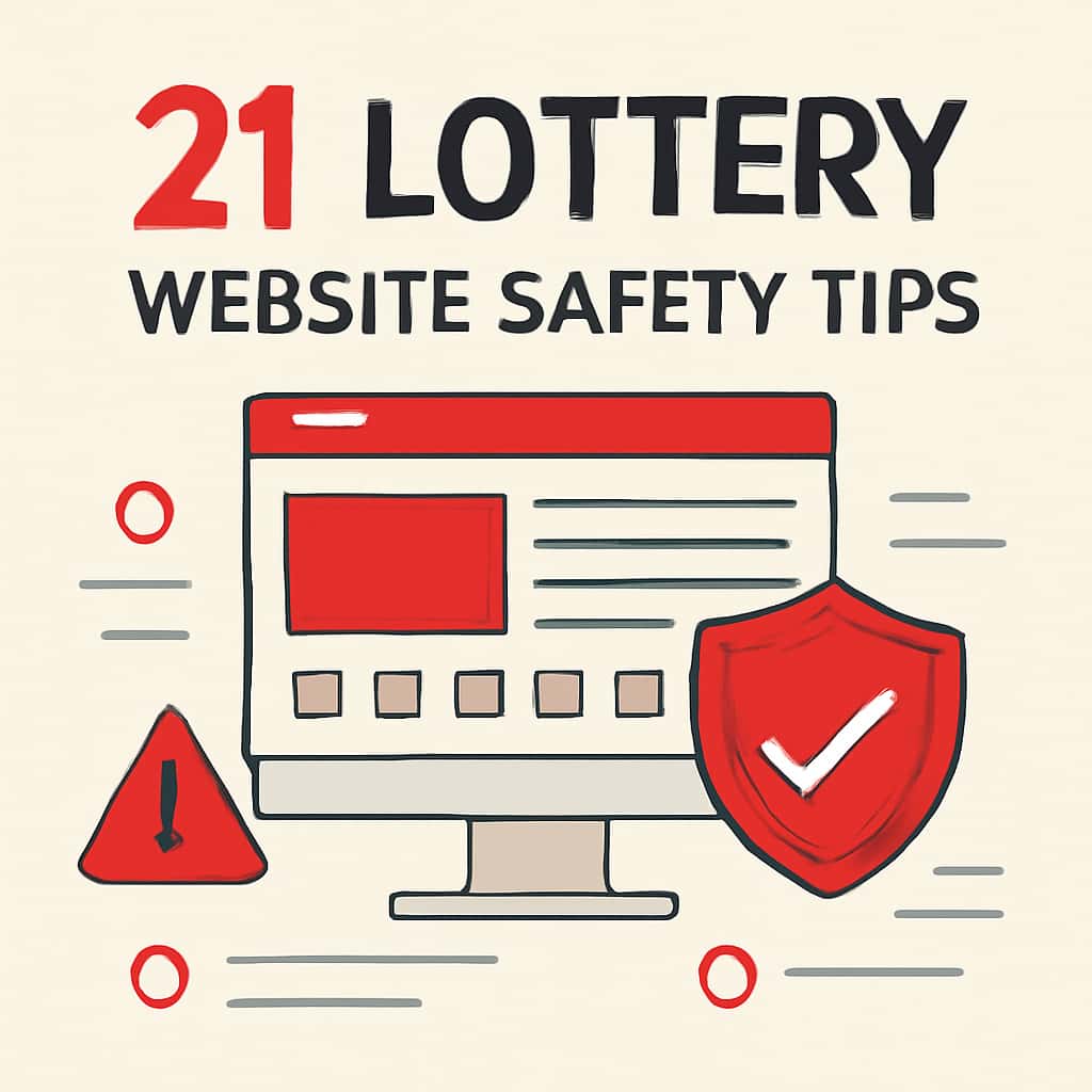 Educational illustration of website safety tips for 21 Lottery.