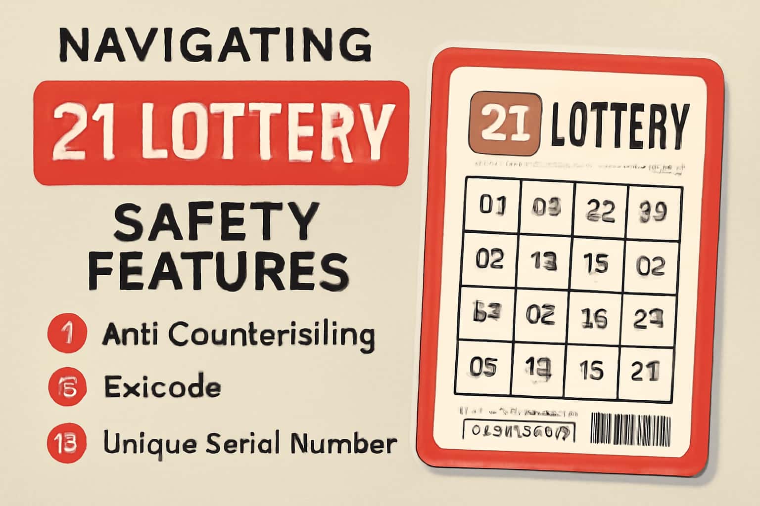 Visual representation of 21 Lottery safety features overview.