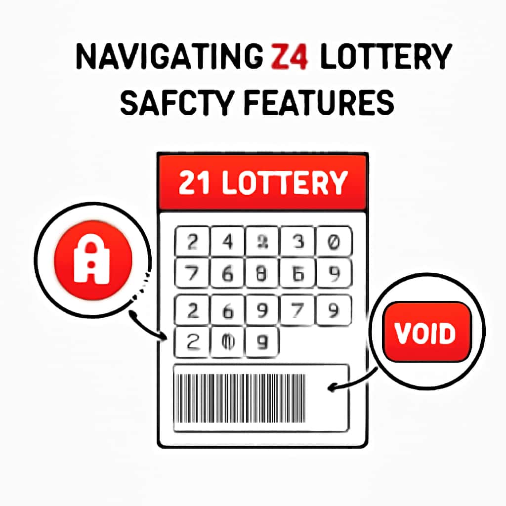 Illustration of security features in 21 Lottery.